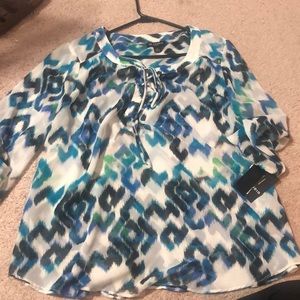 Colorful tie blouse